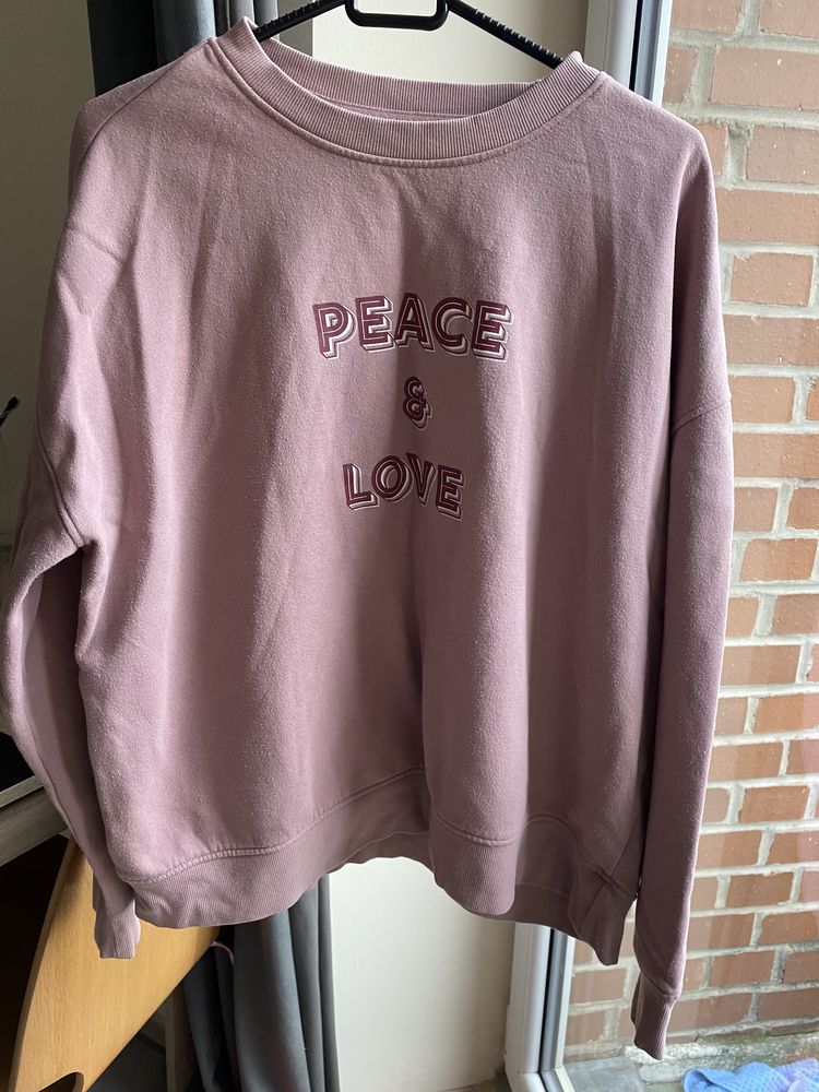 Różowa bluza peace&love primark pudrowy róż 42/44