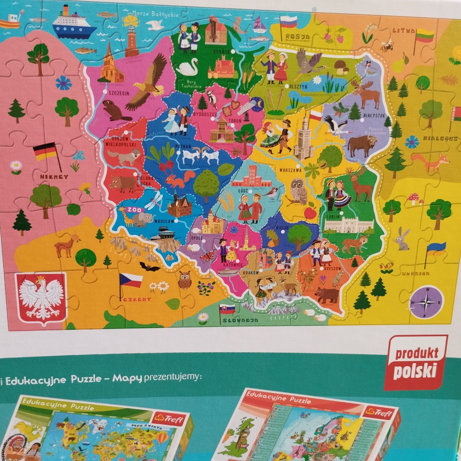 Puzzle edukacyjne mapa polski