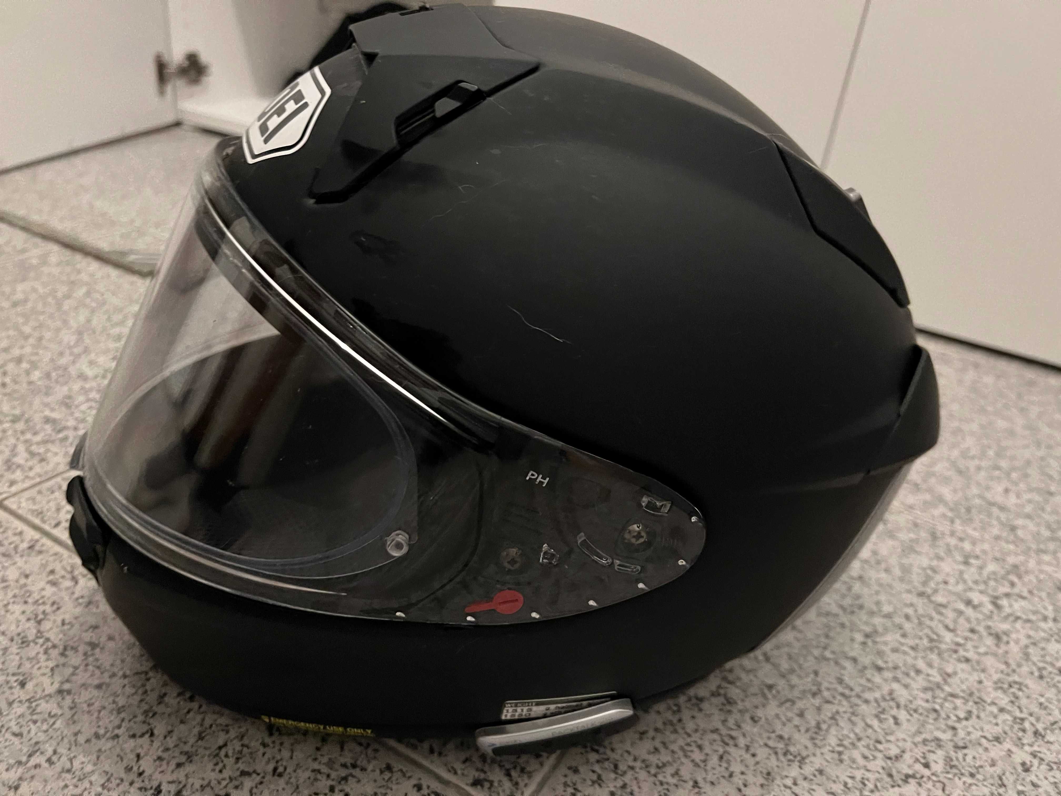 shoei x-spr pro matt black tamanho L + vis cromática  + cardo slim