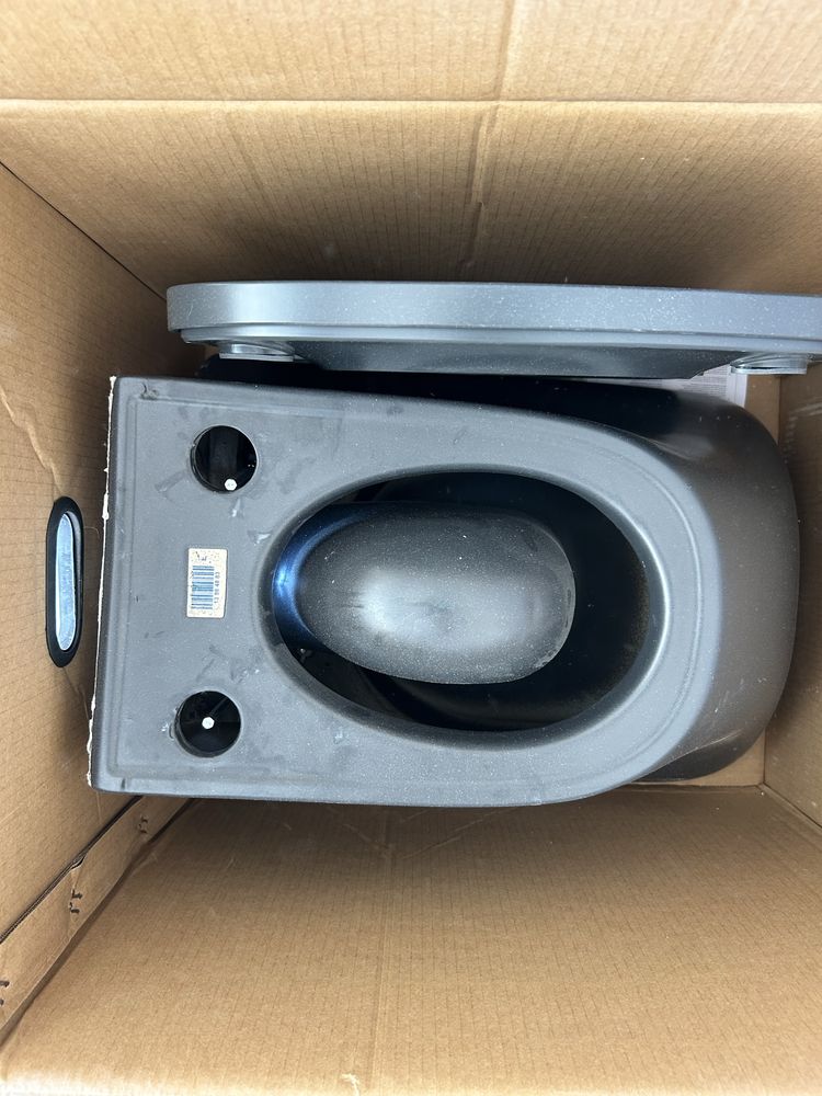 Cersanit Miska wisząca Larga Square antracyt mat S701-611