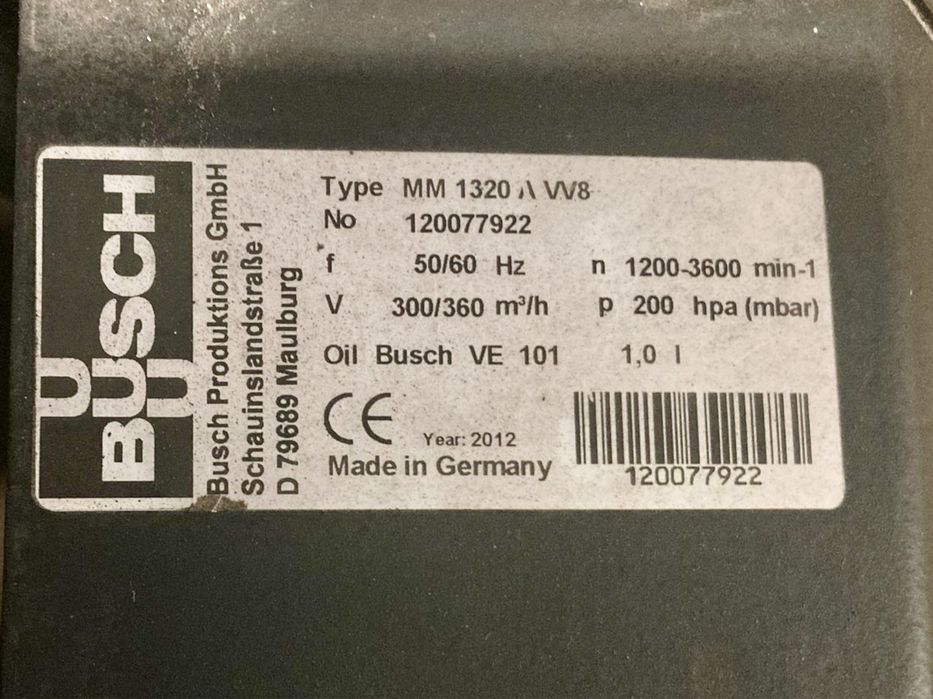 Pompa próżniowa Busch typ MM 1320 AA VV8
