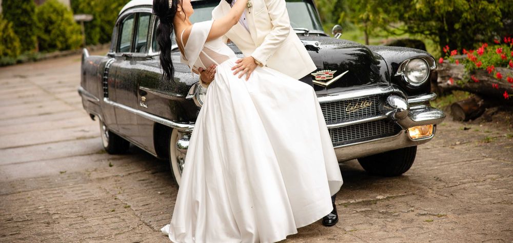 Suknia ślubna MADONNA, gorset, perłowa