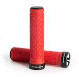 Gripy,uchwyty,rączki RIDERACE BL/RED,L+P,guma,1xALU 133-22,rower,hulaj