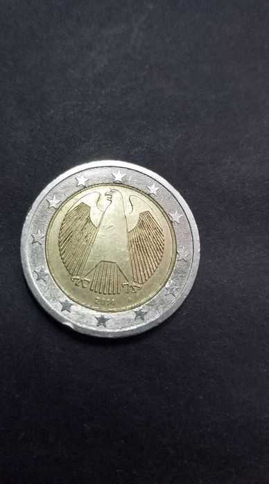 Moeda de 2 Euros Alemanha com erro de cunhagem