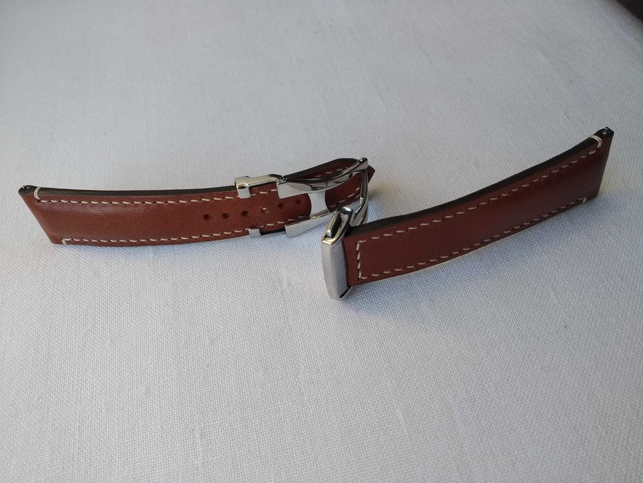 Pasek skórzany do zegarka 20 / 18 mm - motylek typu "Omega "