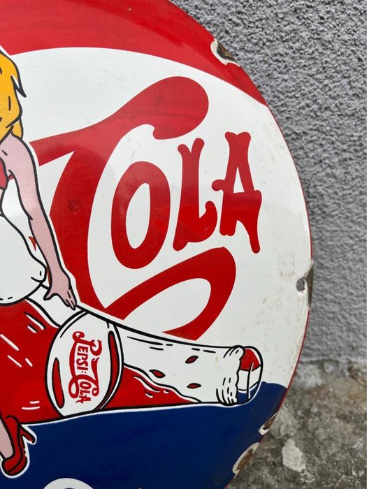 Vintage szyld emaliowany Pepsi Cola emalia tablica reklama USA
