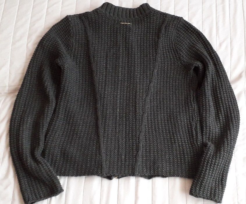 CALVIN KLEIN sweter damski szary o kroju ramoneski r.L/G