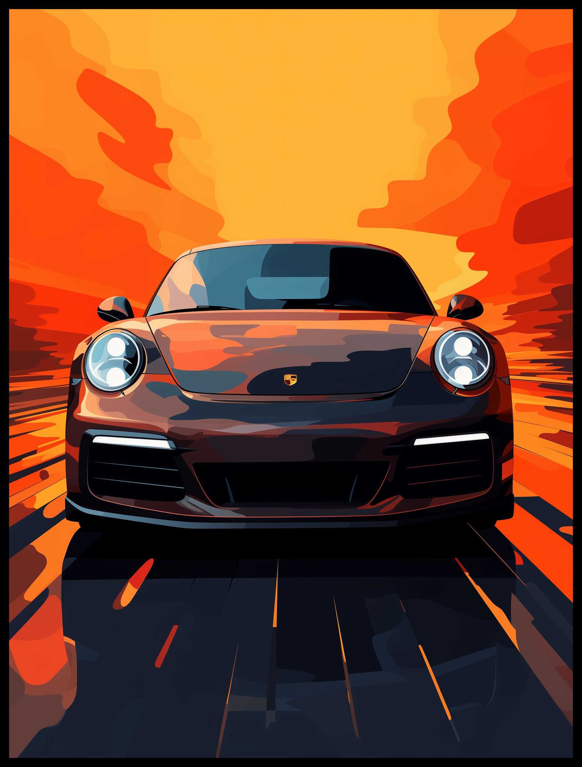 Plakat na Ścianę Obraz Porshe 911 Auto Sportowe 50x70 cm ElliveX