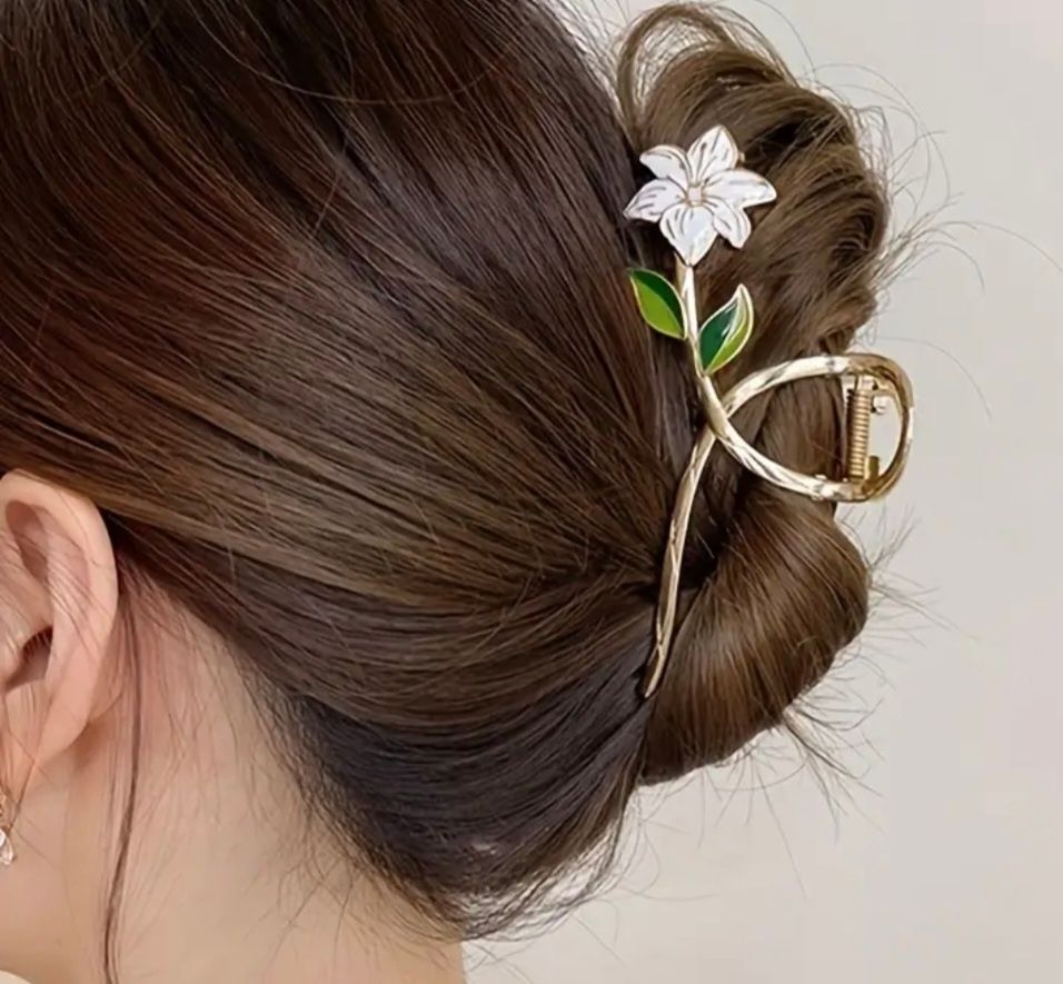 Elegancka Piękna Spinka Klamra do Włosów Kwiat