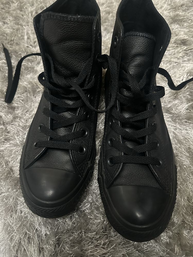 Converse Czarne Skóra 37,5 (jak nowe)