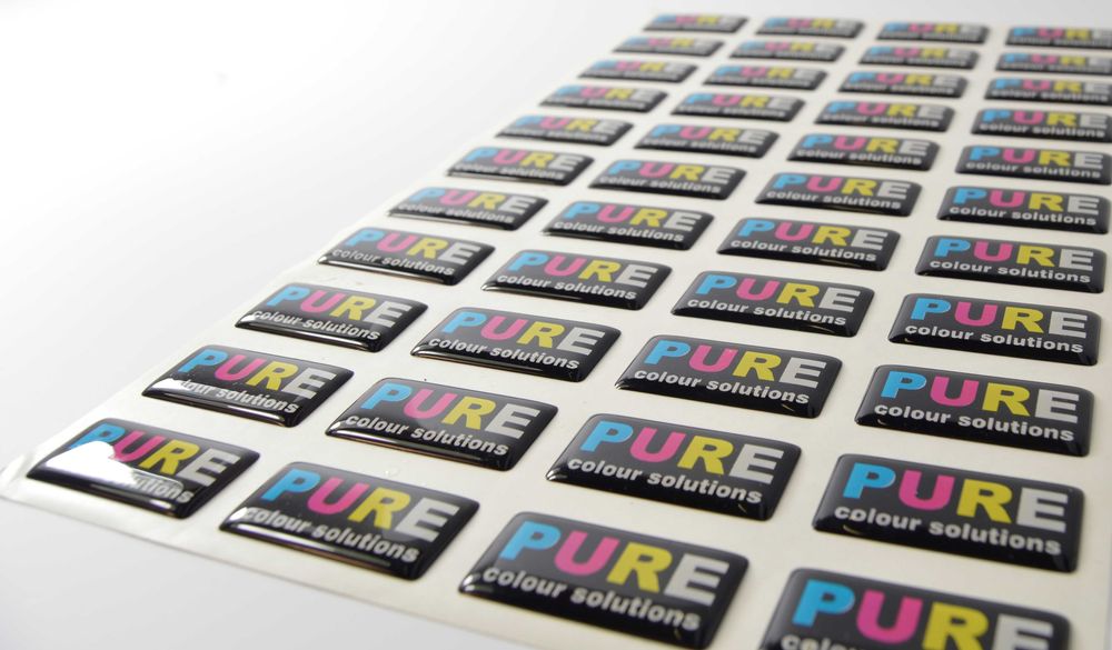 Autocolantes em gota de resina personalizados