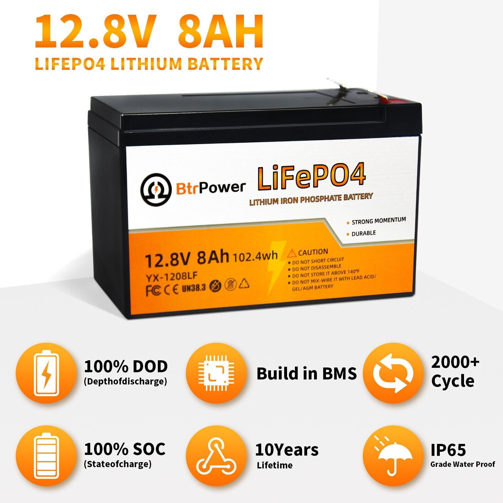 Аккумулятор Lifepo4 12V 8Ah для ИБП