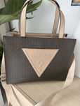Guess shopper tote bag brązowa beżowa torebka z logo piękna 34/ 26,5 c