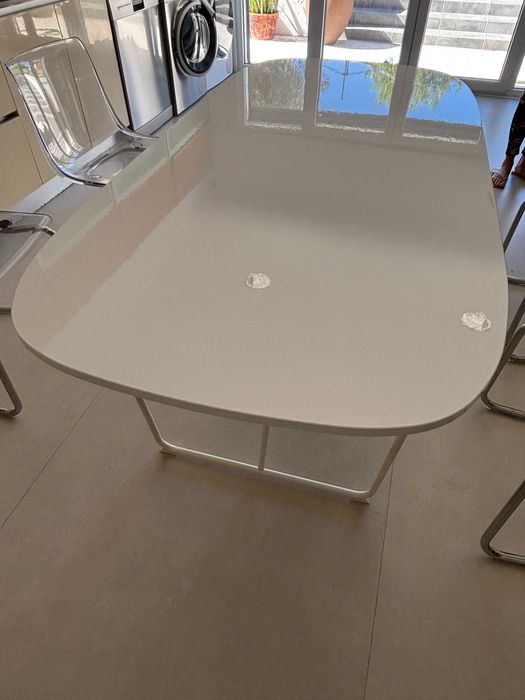 Mesa OPPEBY (IKEA) 185×90 cm + Estrutura Metálica BACKARYD – excelente