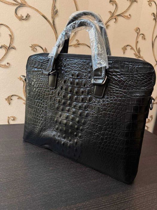 Стильна чоловіча / стильная мужская сумка під крокодилячу шкіру • Нова