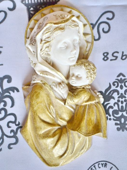 Італійський барельєф Діва Марія з немовлям Ісусом ікона