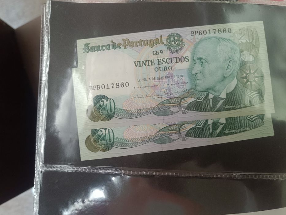 Várias notas de 100 escudos 50 escudos e 20 escudos