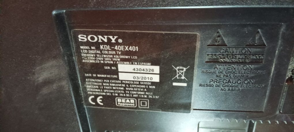 Sprawny telewizor SONY KDL-40EX401 z oryginalnym pilotem