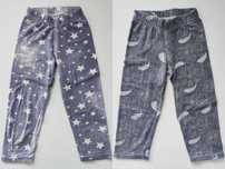 Zestaw - 2x Getry 3/4 Legginsy 122 128 fioletowo-białe + granat-białe