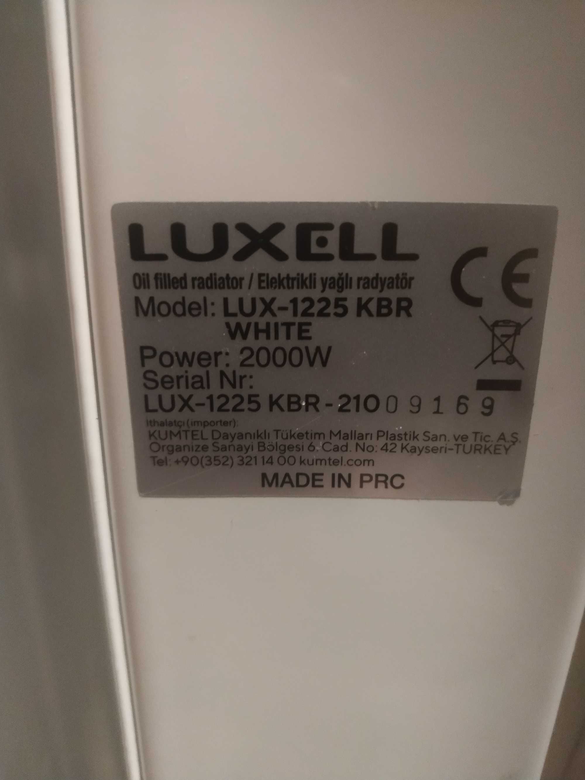 Масляный обогреватель 9-секционный Luxell LUX-1225, Белый