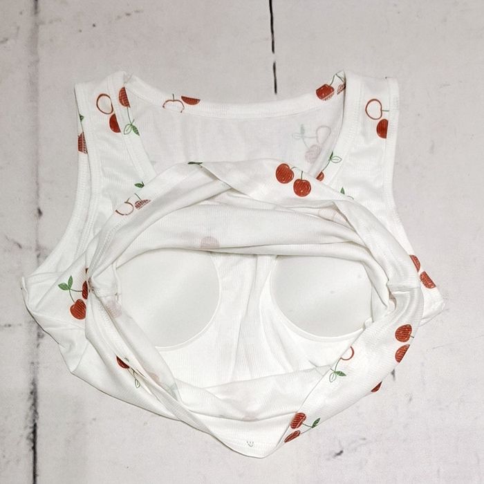 Nowa koszulka bokserka wkładki push up wisienki L