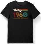 Koszulka męska na 65 urodziny 1960 vintage limtied edition czrna S