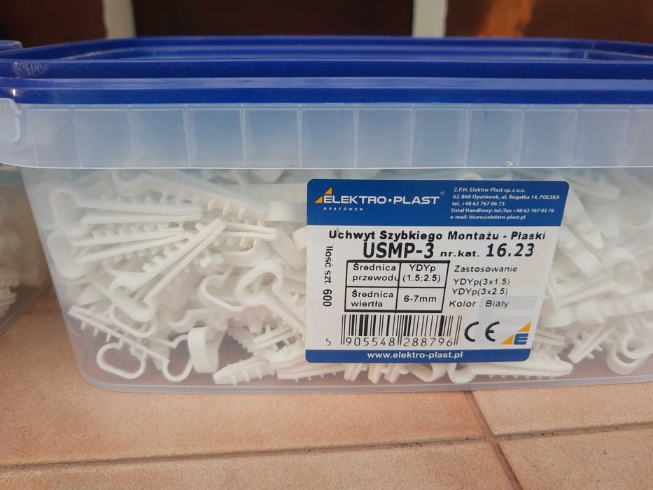 Uchwyt przewodu YEDP 3x1,5 3x2,5 2x600 szt 1x100szt + gratis