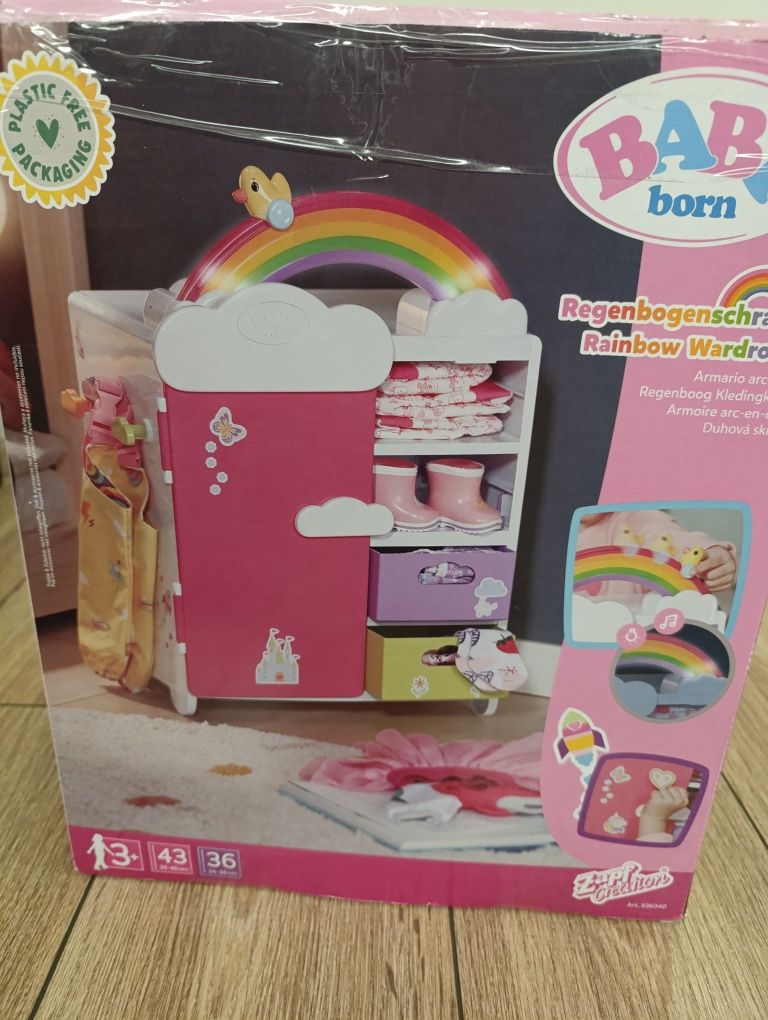 Baby Born tęczowa szafa