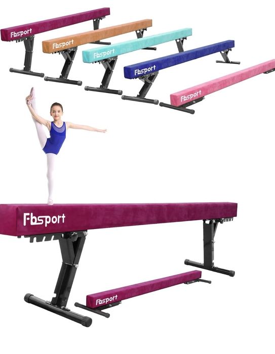 Równoważnia  Regulowana belka gimnastyczna dla dzieci, 244 cm, NOWA