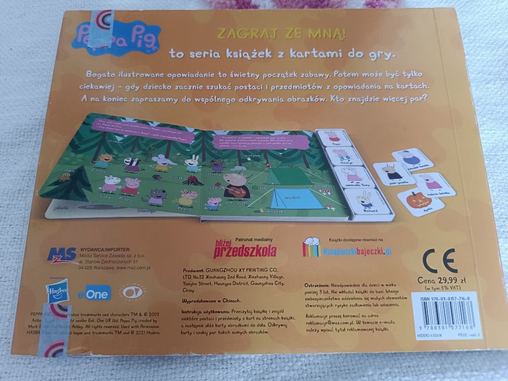 Gra memory, książka, duże klocki. Świnka Peppa