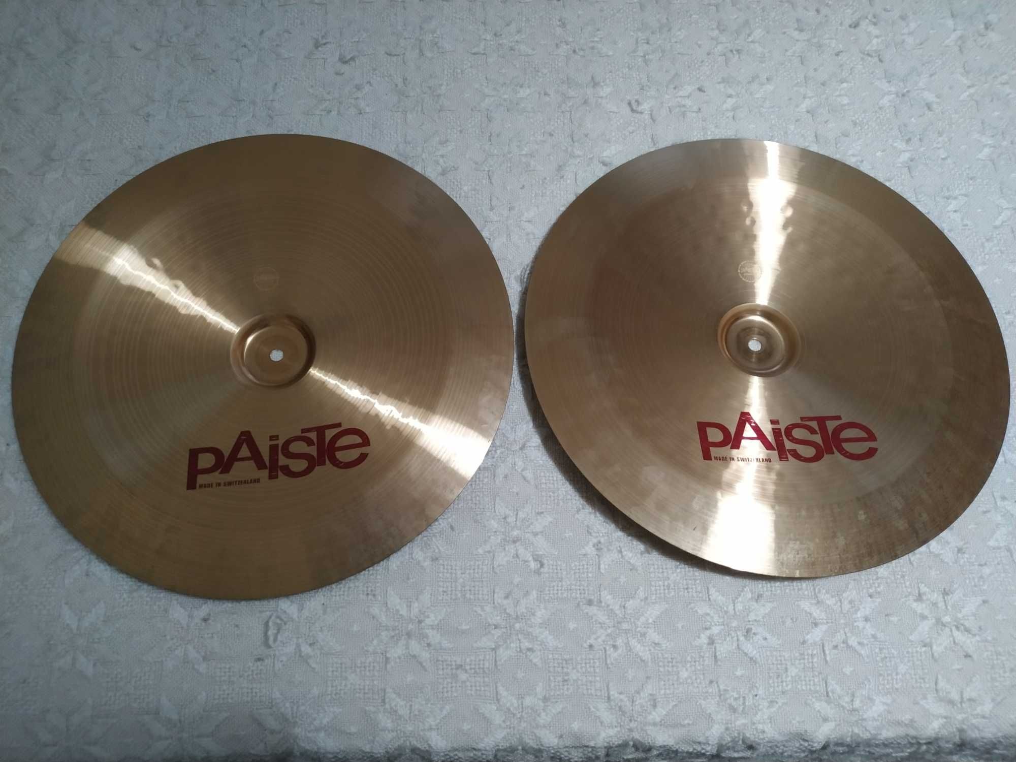 Pratos Paiste PST 7 Ride, Hi-hats e 2x China — ótimo estado