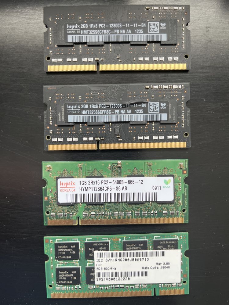 RAM 6x2GB, 5x1GB, 2x512MB
