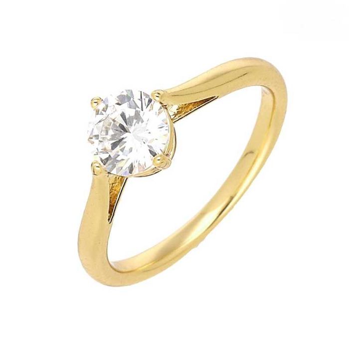 Pierścionek złoty ZARĘCZYNOWY z BRYLANTEM stal chirurgiczna 8/18 SX60