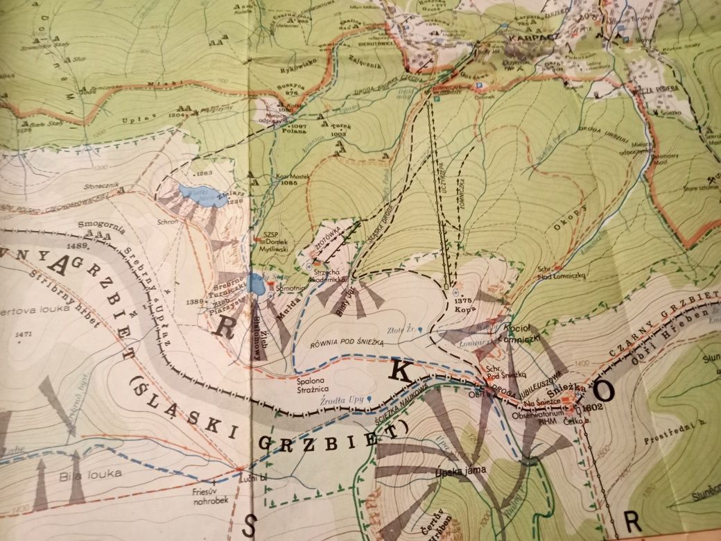 Karkonoski park narodowy mapa turystyczna 1980