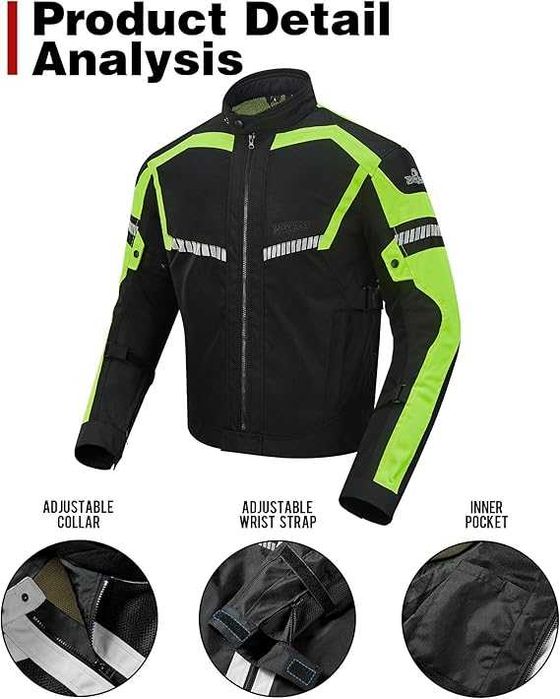 Kurtka bluza XL/L/M motocyklowa oddychająca pancerna odblaski BORLENI