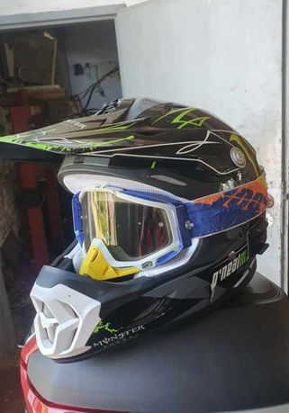 Kask motocyklowy rozmiar M + gogle