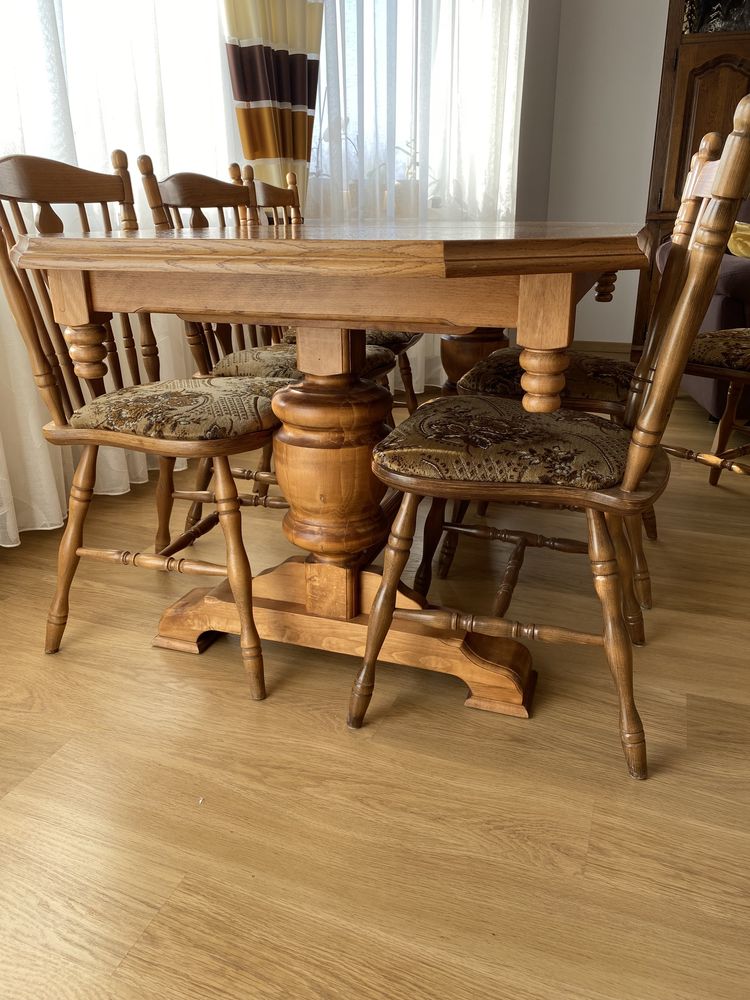 Stół dębowy + krzesła