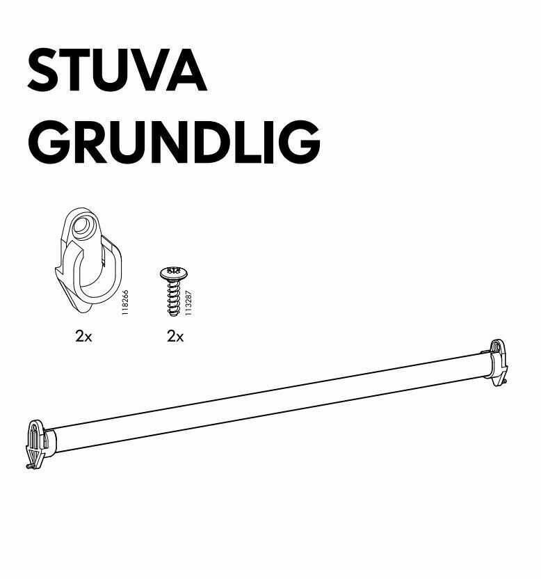 NOWY biały reling 56 cm - drążek Ikea STUVA GRUNDLIG 801.286.98