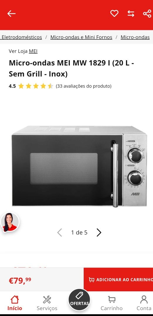 Microondas MEI 20 litros