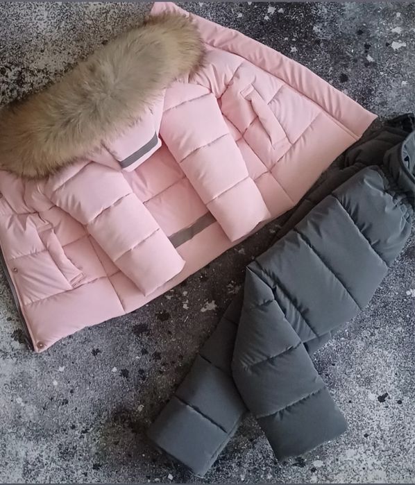 Дитяча зимова куртка і штани (комплект) для дівчинки розмір 104-110