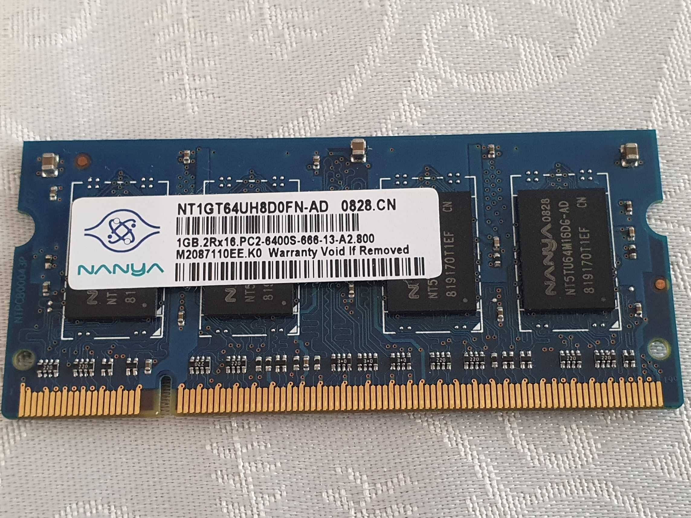 Pamięć do laptopa 1GBT64UH8D0FN-AD  1GB2Rx16.PC2-6400S-666-13-A2.800