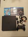 PS4 slim 500gb z padem, kablami i 3 grami