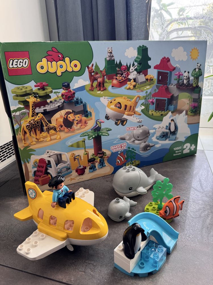 Lego duplo biegun Antarktyda 10907 wieloryb samolot figurki klocki zoo