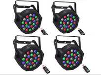 PROJECTORES LED A BATERIA -  4 Unidades 24x1 Watt Rgbw