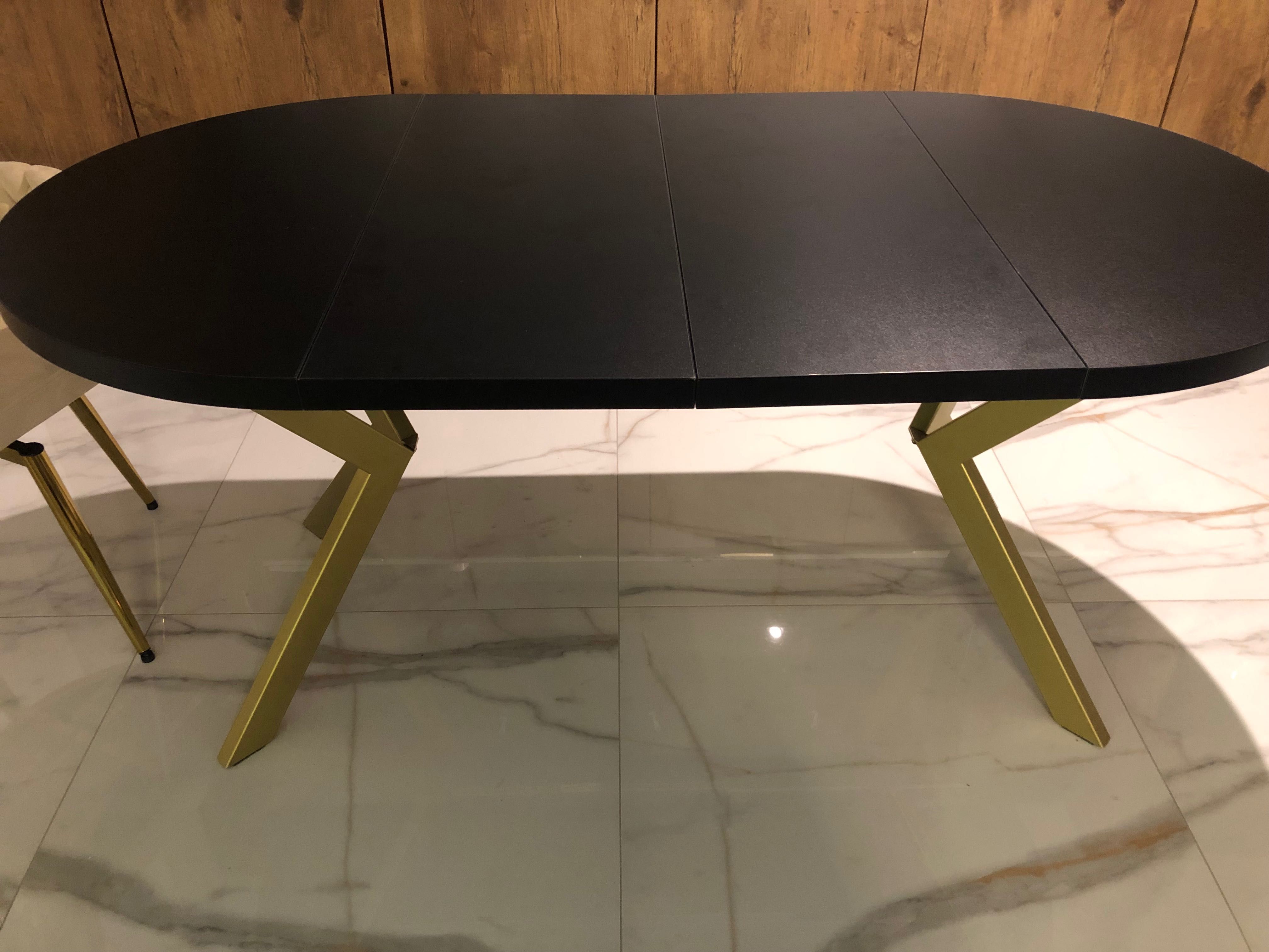 Stół rozkładany 90 cm matowy czarny