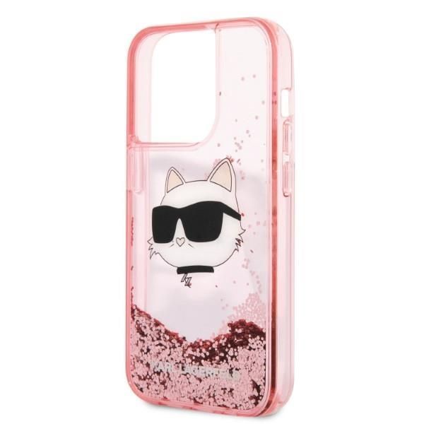 Etui Karl Lagerfeld do iPhone 14 Pro 6,1" Różowy Glitter Choupette