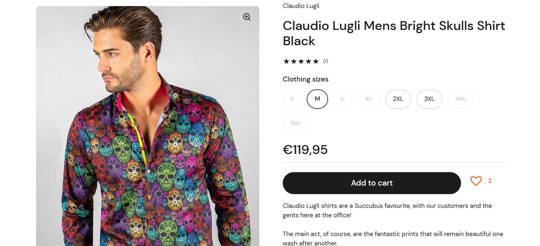 Мужская рубашка Claudio Lugli Bright Skulls.