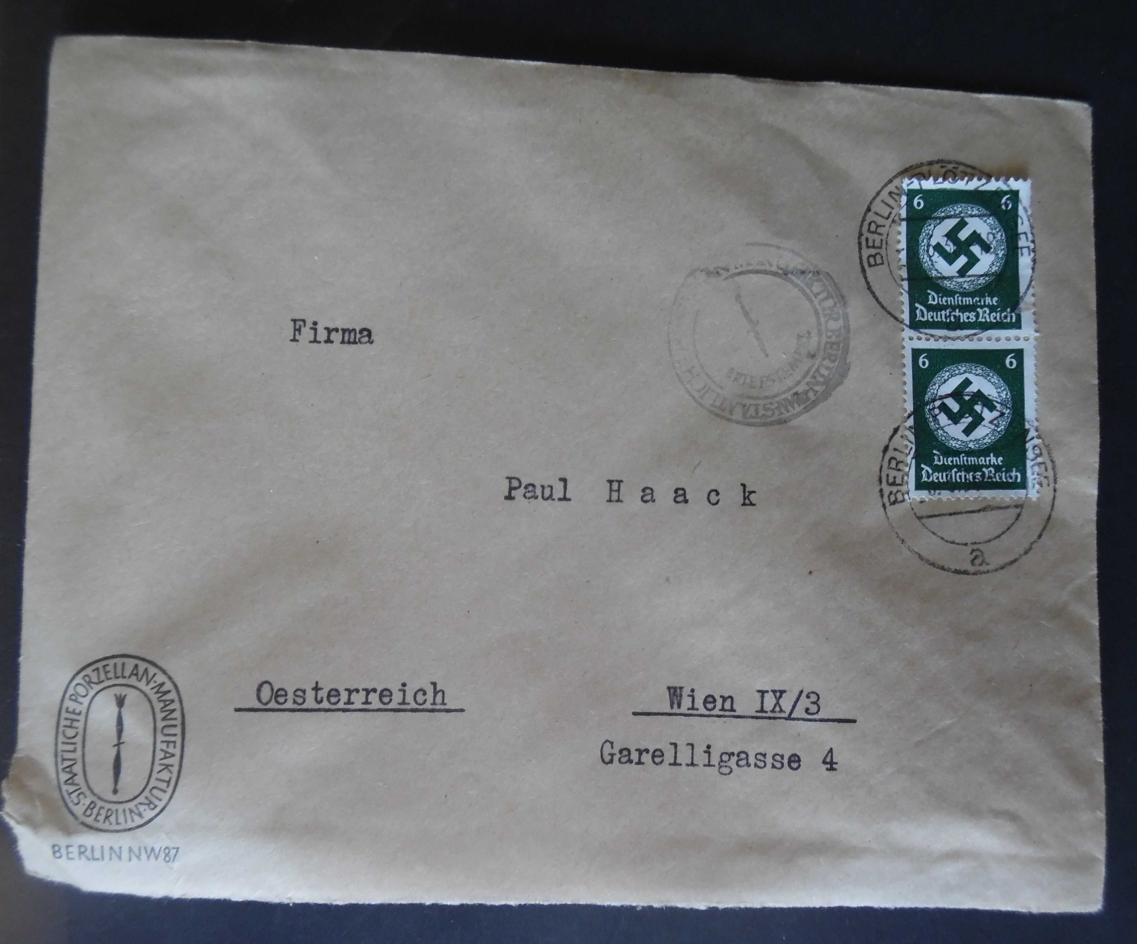 Selos Alemanha Nazi 1933/1945-Inteiro Postal c/ selos suastica (2B)