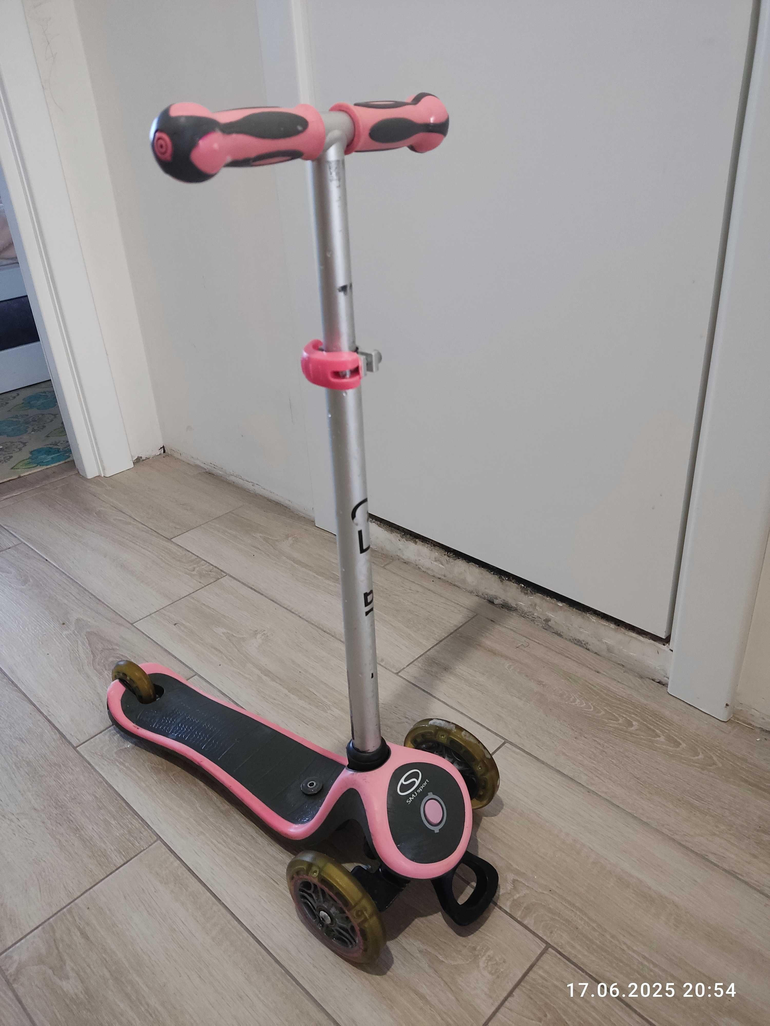 Самокат-велобіг Globber EVO 4 in 1 Plus Lights (рожевий)