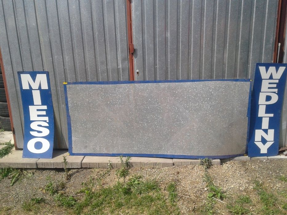 Baner Napis Reklama Mięso Wędliny Blacha Ocynk Delikatesy Sklep Centru